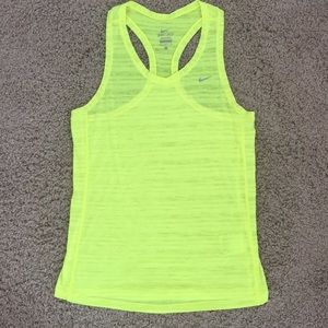 Nike Dri Fit Volt Neon Yellow Tank Top Size Medium